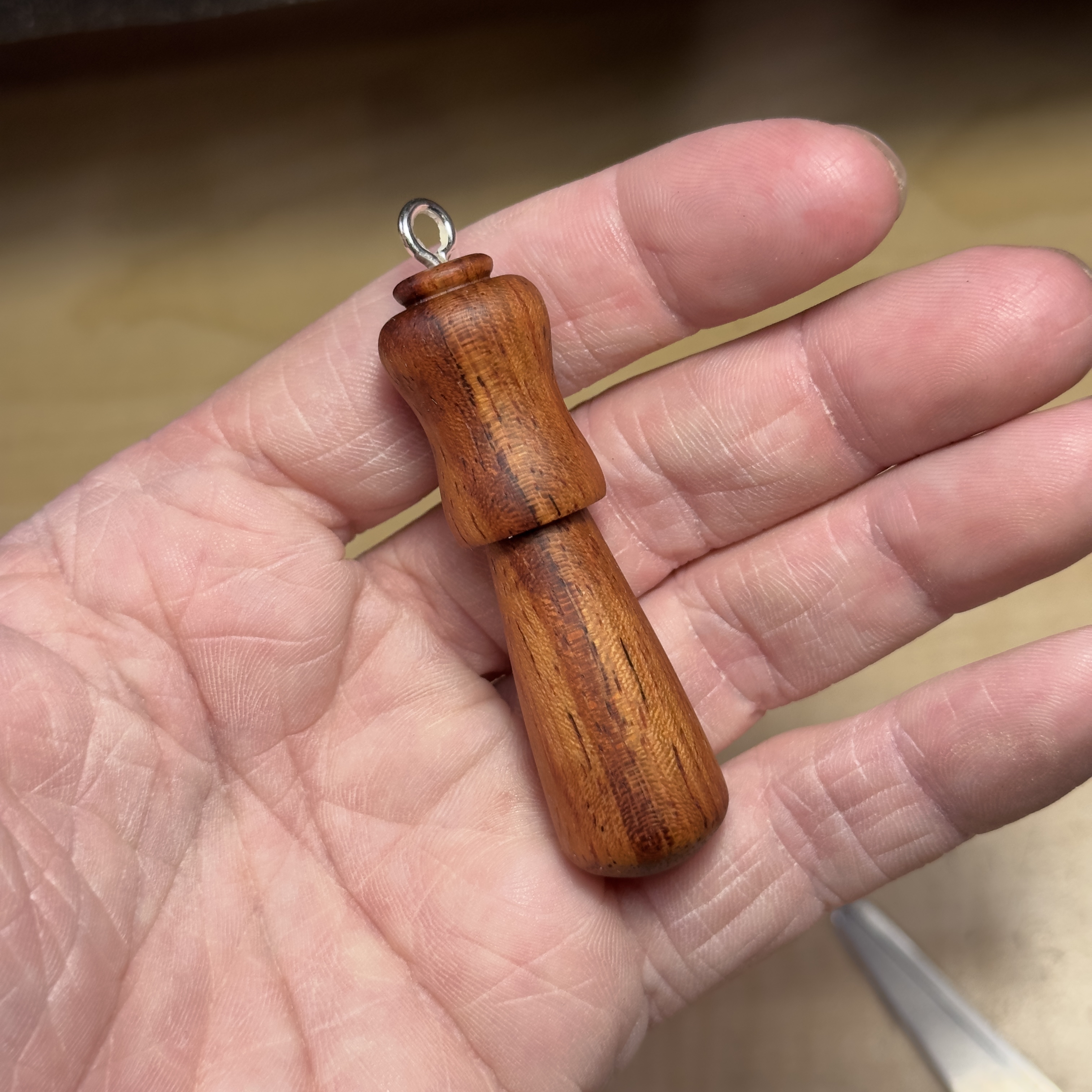 Bubinga Mushroom Pendant