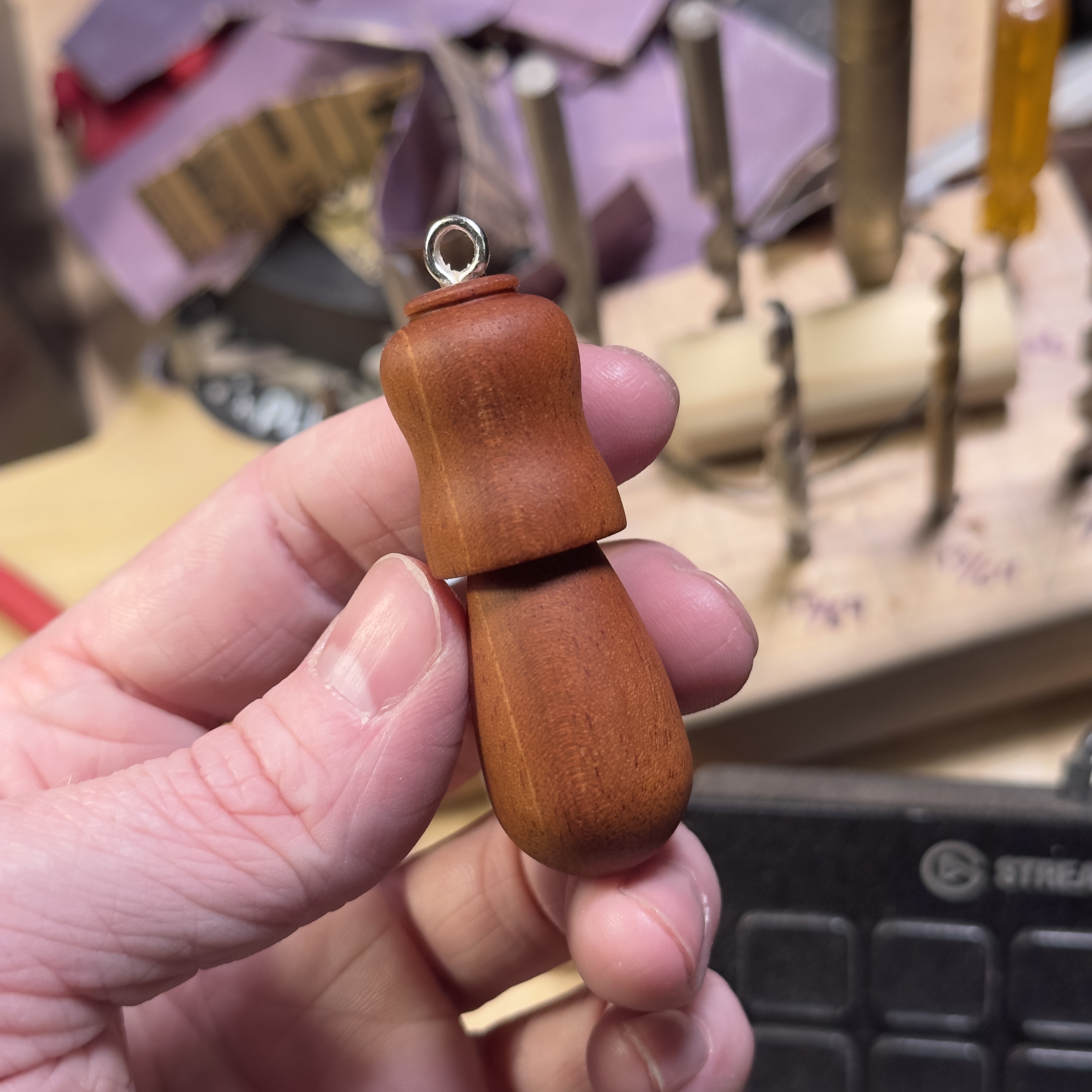 Mahogany Mushroom Pendant