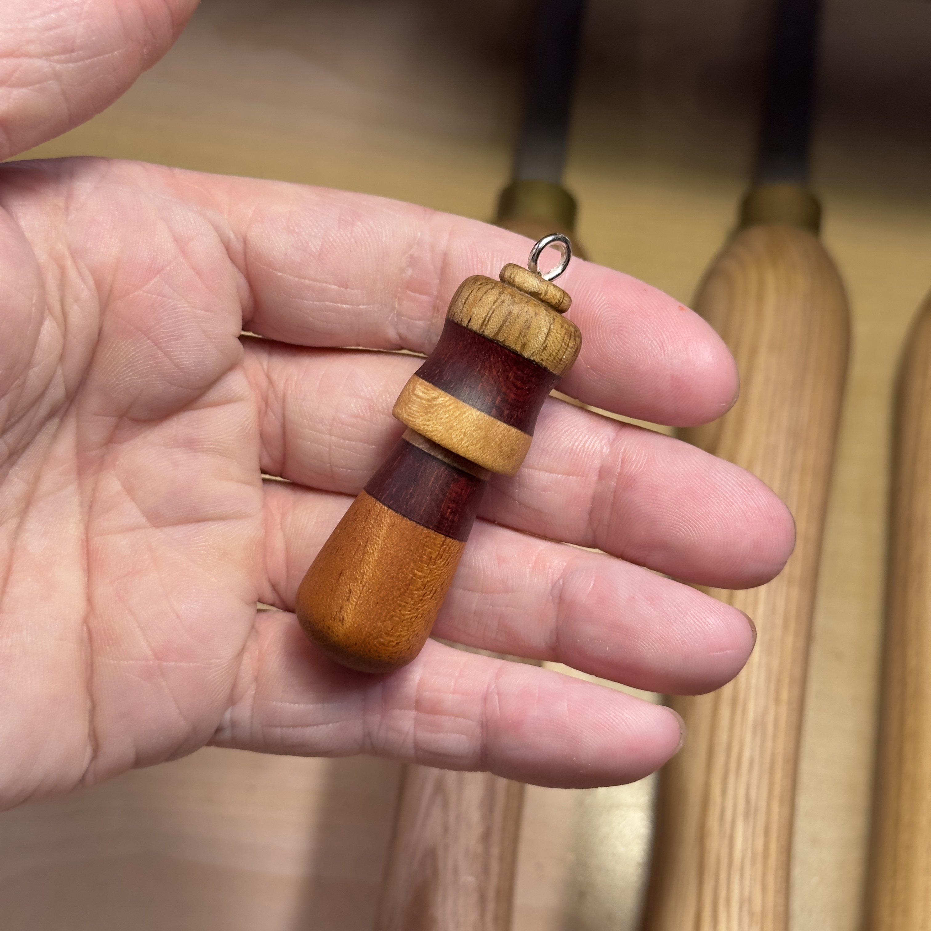 Multi-Wood Mushroom Pendant