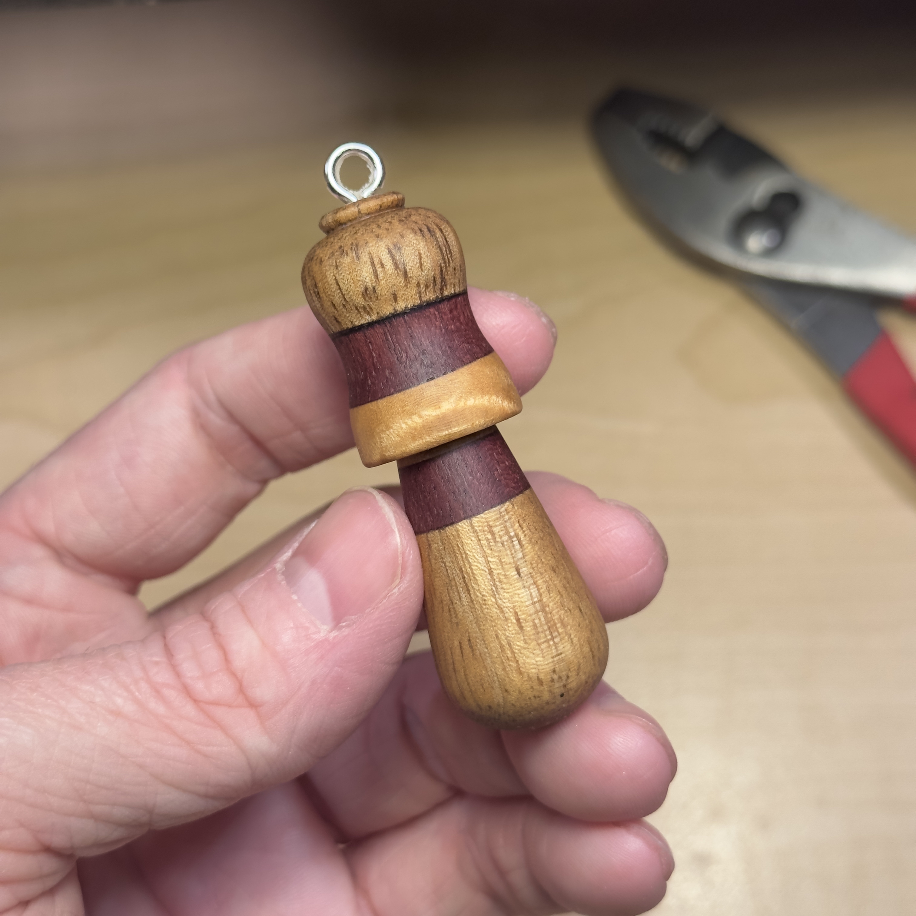Multi-Wood Mushroom Pendant