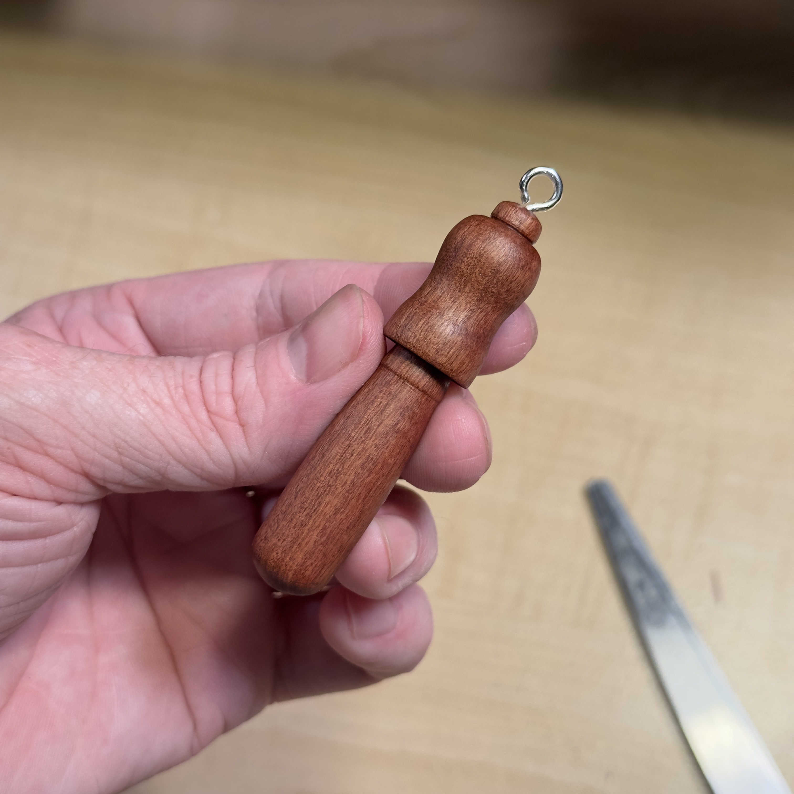 Pink Ivory Mushroom Pendant
